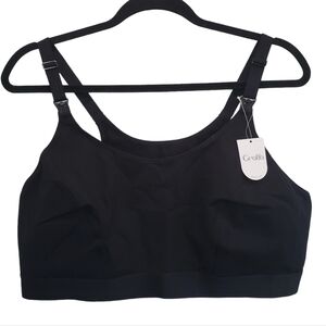 New Gratlin Size 4X Black Racerback Pullover Nursing Bra NWT